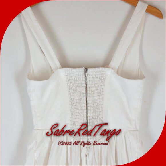 EUC Reformation Petites Balia Linen Dress Midi Sundress Women's 2P White - Picture 3 of 6